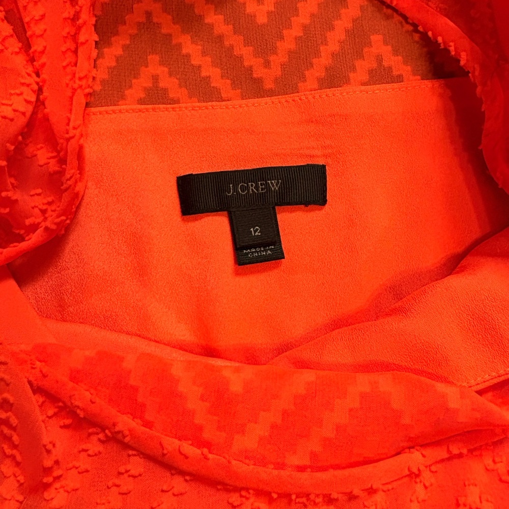 J. Crew Bright Orange Textured Midi Dress - Picture 3 of 3
